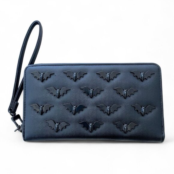 Betsey Johnson Large Black w/Bats Wristlet Phone Case Clutch Wallet NWT - Picture 5 of 8